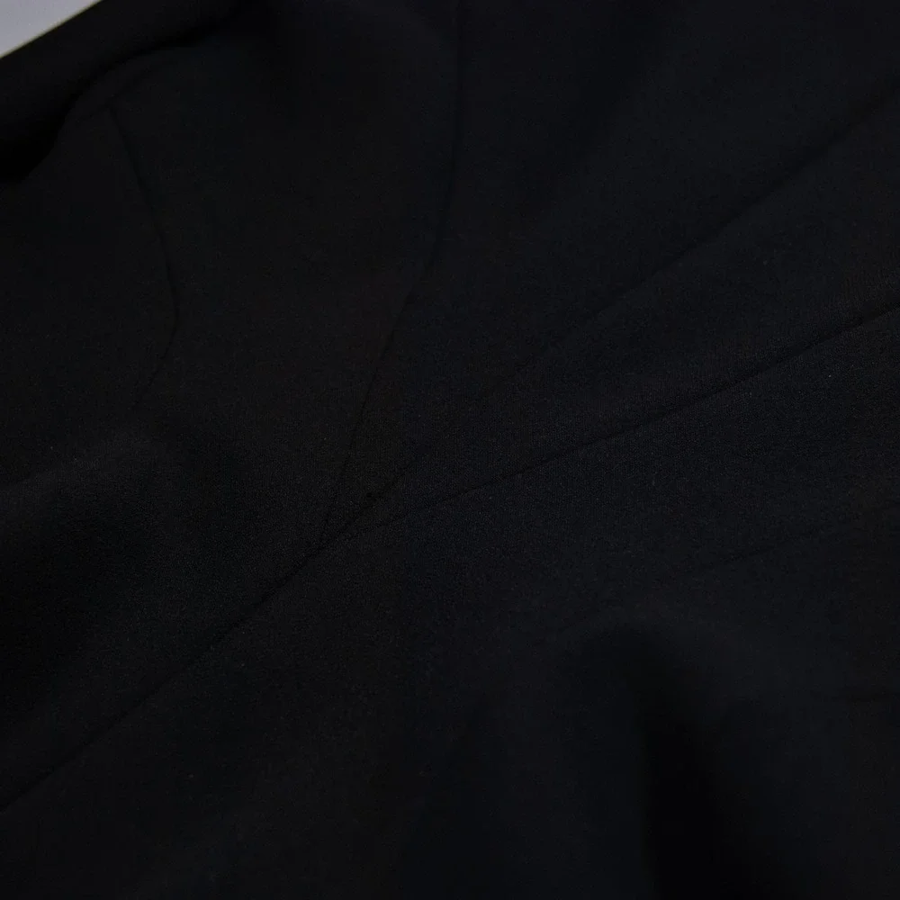Ann Taylor Black Ruffle Front Blazer Jacket Size 6‎ Career Office Removable